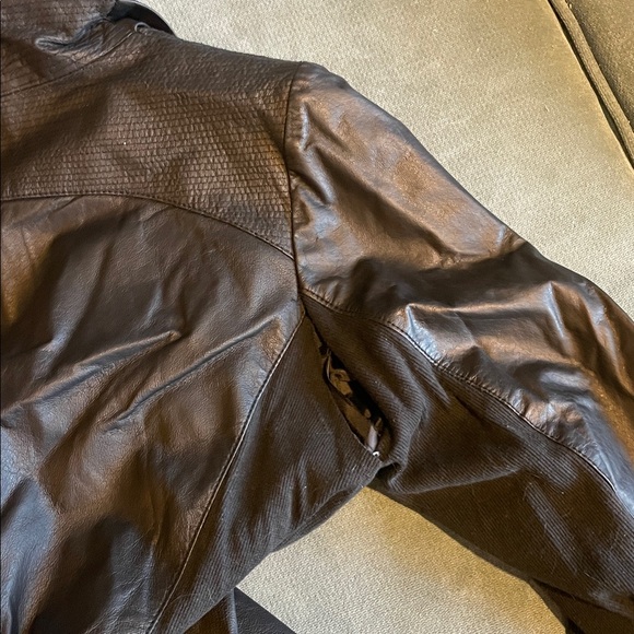 Bagatelle Drape Leather Jacket with Asymmetrical Closure - Picture 11 of 12